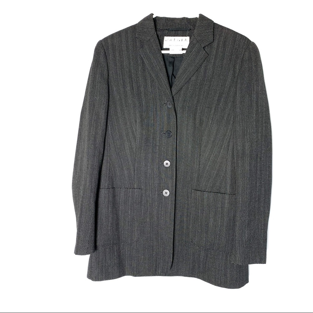 (Vintage) Jaeger 100 Wool Herringbone Blazer Jacket Gem